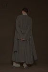 Mutedance 24 Autumn and Winter Collarless Buttoned Belt Long Coat MD-MD24FW19-GRAY MD24FW19 MD24FW20
